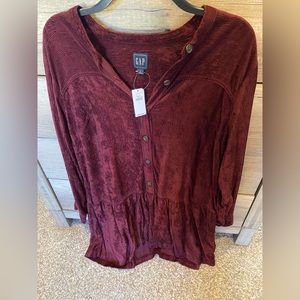 NWT Gap Maroon Velvet Dress
